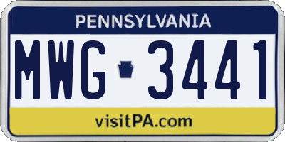 PA license plate MWG3441