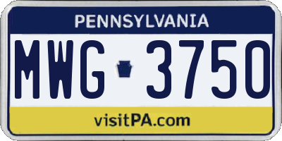 PA license plate MWG3750