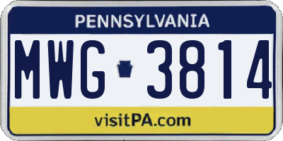 PA license plate MWG3814