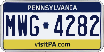 PA license plate MWG4282