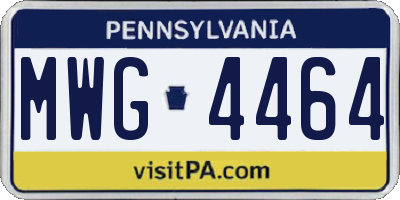 PA license plate MWG4464