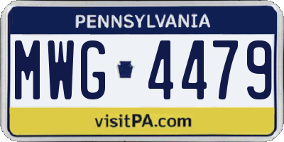 PA license plate MWG4479