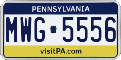 PA license plate MWG5556