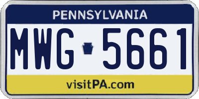 PA license plate MWG5661