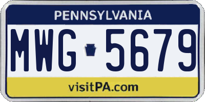 PA license plate MWG5679