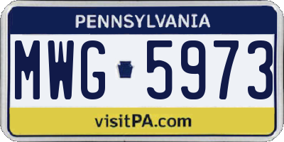 PA license plate MWG5973