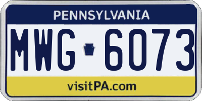 PA license plate MWG6073