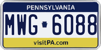 PA license plate MWG6088