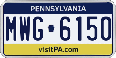 PA license plate MWG6150