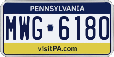 PA license plate MWG6180