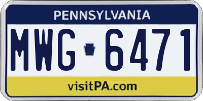 PA license plate MWG6471