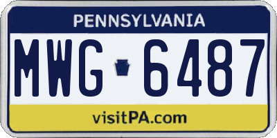 PA license plate MWG6487