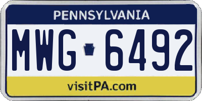 PA license plate MWG6492