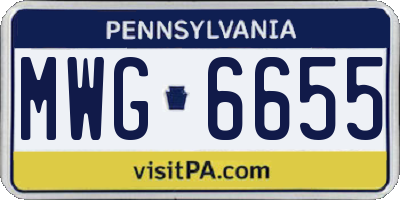 PA license plate MWG6655
