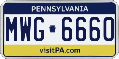 PA license plate MWG6660