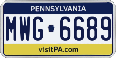 PA license plate MWG6689