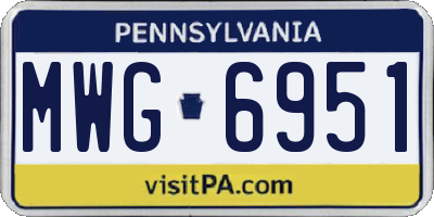 PA license plate MWG6951