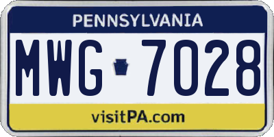 PA license plate MWG7028