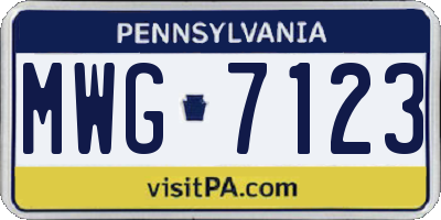 PA license plate MWG7123