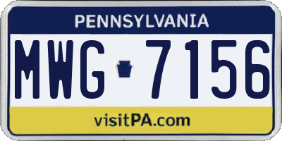 PA license plate MWG7156