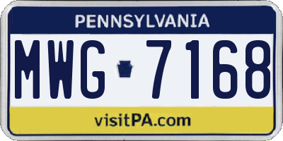 PA license plate MWG7168