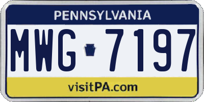 PA license plate MWG7197