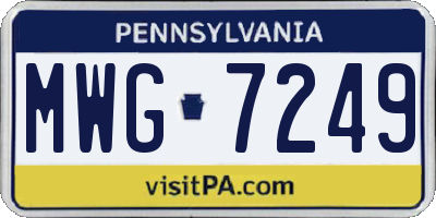 PA license plate MWG7249