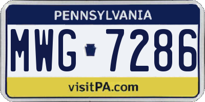 PA license plate MWG7286