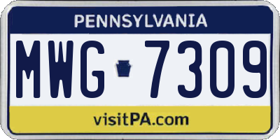 PA license plate MWG7309