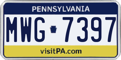 PA license plate MWG7397