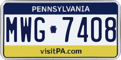 PA license plate MWG7408