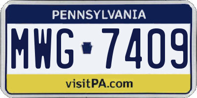 PA license plate MWG7409