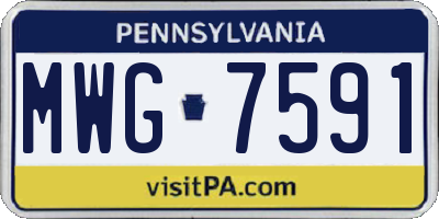 PA license plate MWG7591