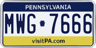 PA license plate MWG7666