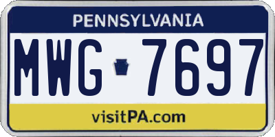 PA license plate MWG7697