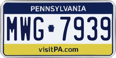 PA license plate MWG7939