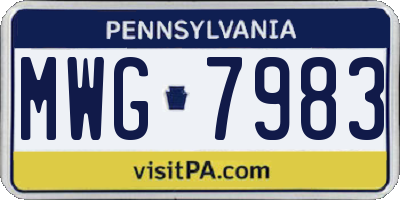 PA license plate MWG7983