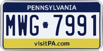 PA license plate MWG7991