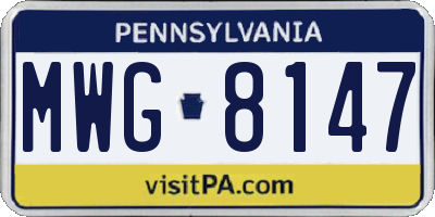 PA license plate MWG8147