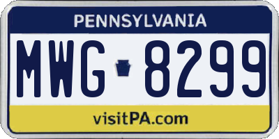 PA license plate MWG8299