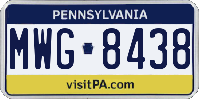 PA license plate MWG8438