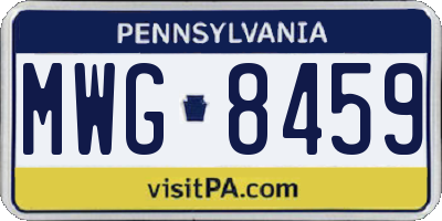 PA license plate MWG8459