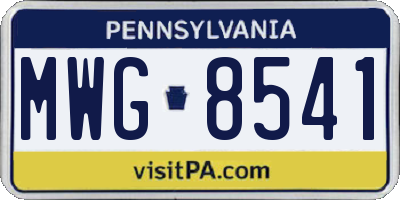 PA license plate MWG8541
