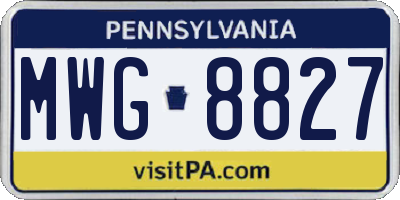 PA license plate MWG8827