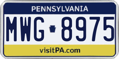 PA license plate MWG8975