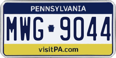 PA license plate MWG9044
