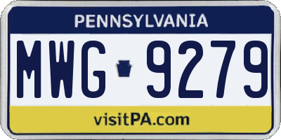 PA license plate MWG9279