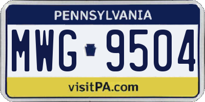 PA license plate MWG9504