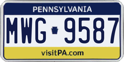 PA license plate MWG9587