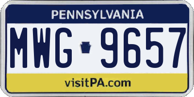 PA license plate MWG9657